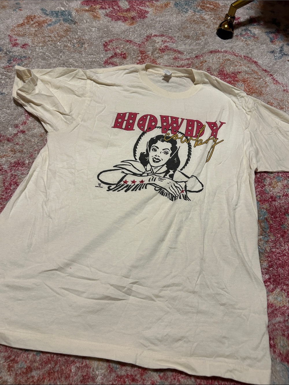 Howdy Cowboy Graphic Tee - Cream